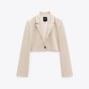 Zara Cream Cropped Blazer